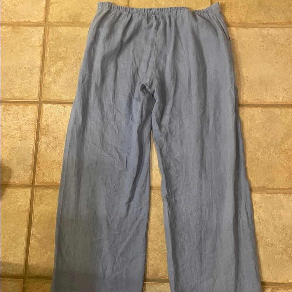 Flax Women's Blue Wide Leg Pants - Picture 6 of 6